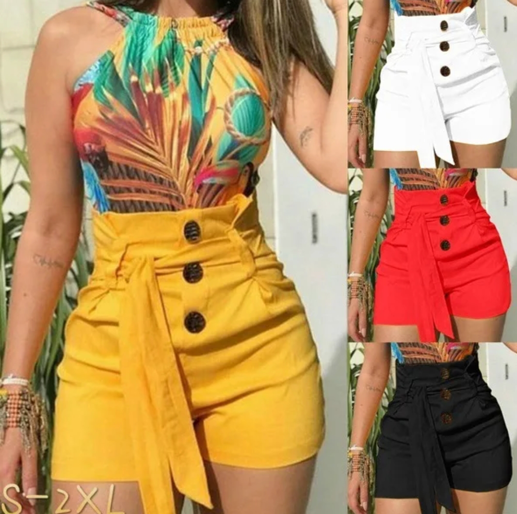 CLASSY HIGH-WAIST BELT SHORTS_0