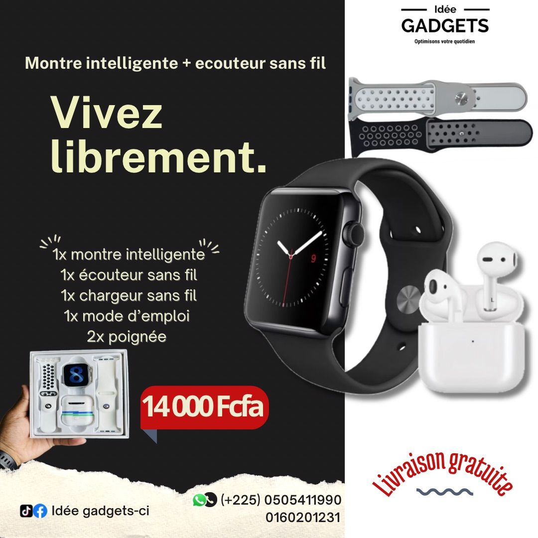 Montre connectée + écouteurs sans fil _0