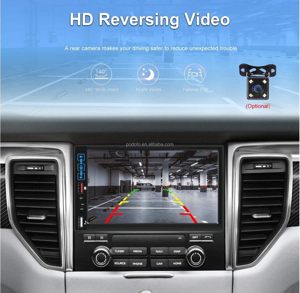 Rádio 1din 7 polegadas CARPLAY Bluetooth USB e Microfone_7