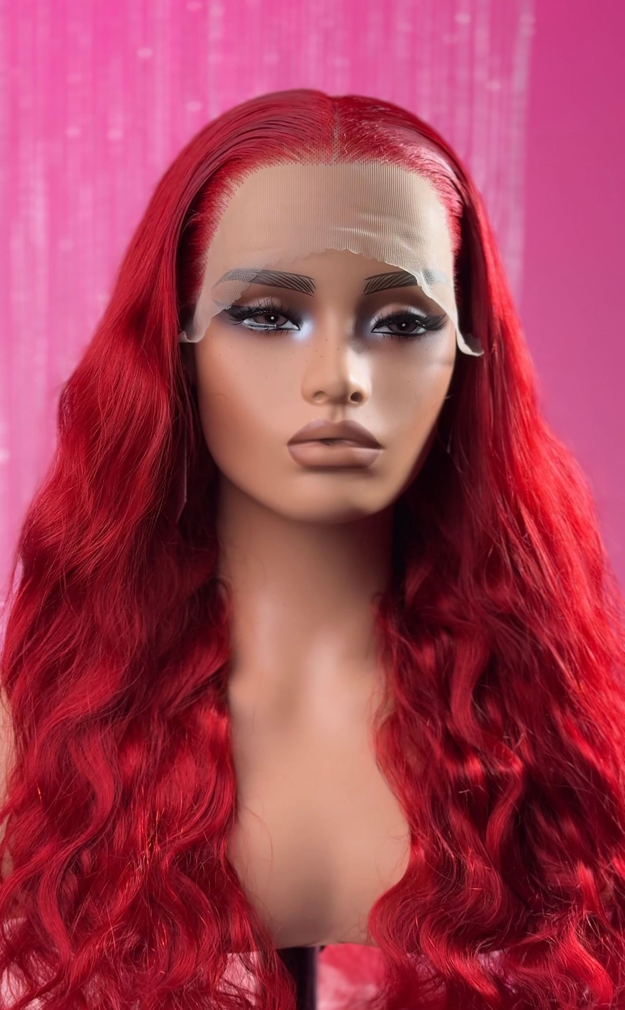 FIREY RED 100% 13*4 HUMAN BODY-WAVE WIGS_1