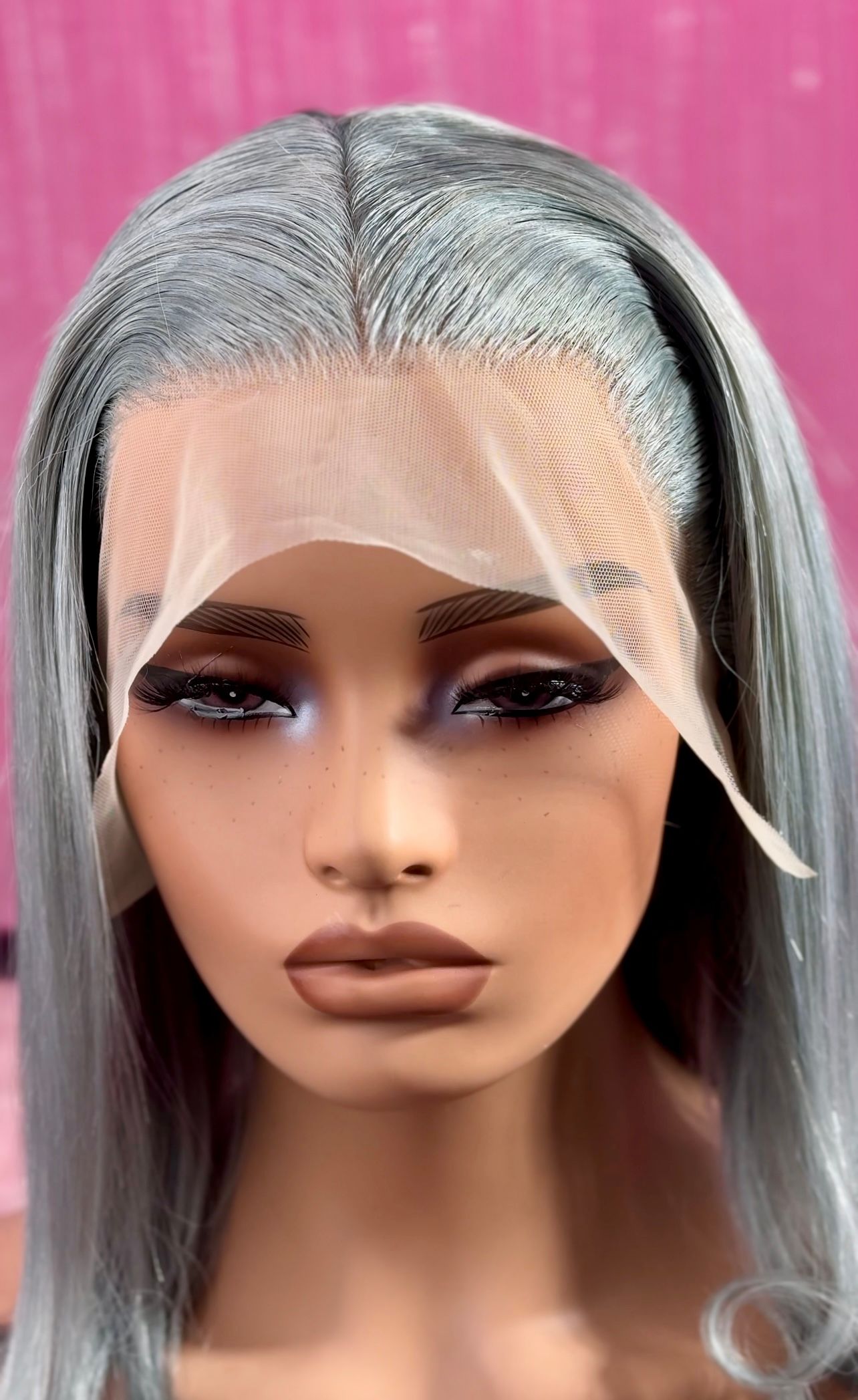 GREY 100%  13*4 VIRGIN HUMAN BOB WIGS_1