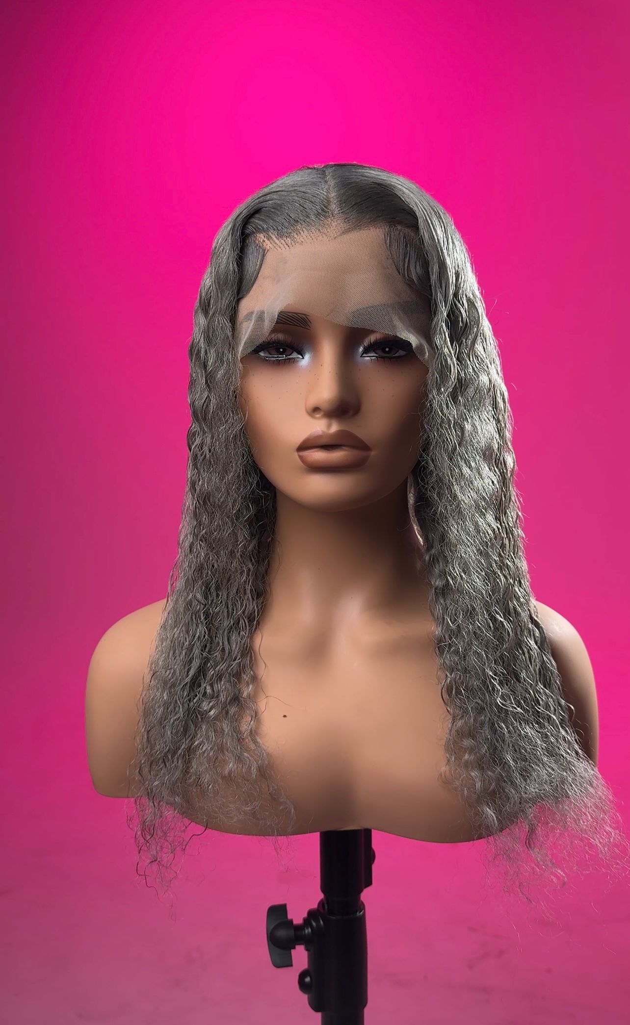 GREY 13*4 100 HUMAN DEEP-WAVE WIGS _1