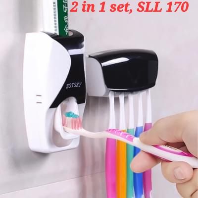 Tooth Brush Holder Bathroom Accessories Set Toothbrush Holder Makeup Brush Holder Toilet Wall Mounted_0