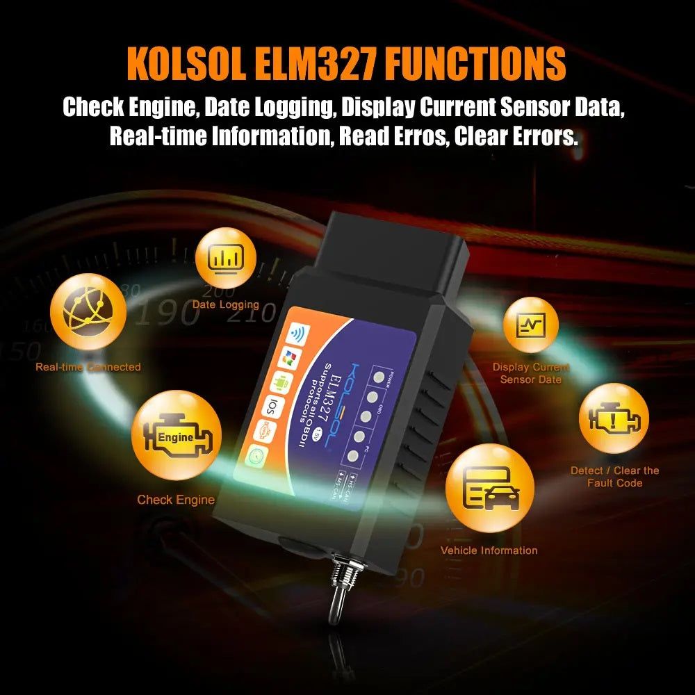 KOLSOL ELM327 V1.5 Wifi Car OBD2 Automobile Diagnostic Tool_2