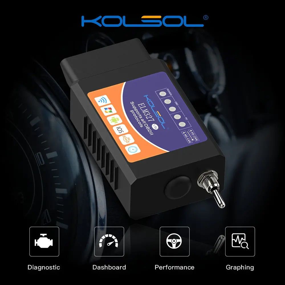 KOLSOL ELM327 V1.5 Wifi Car OBD2 Automobile Diagnostic Tool_1