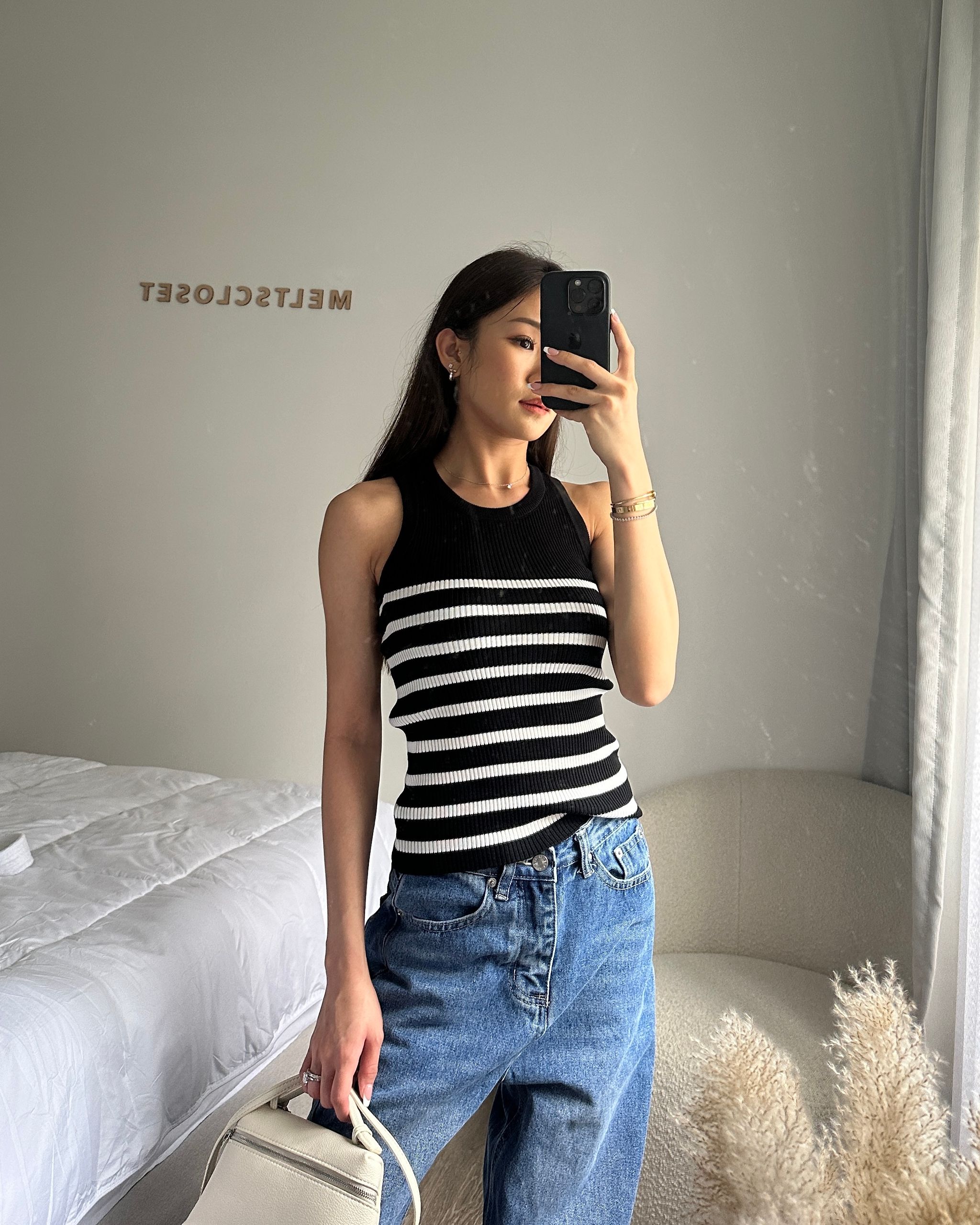 STRIPE HALTER TOP_7