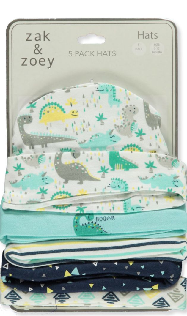 Zak & Zoey 5-pack baby hats 0-12m_1