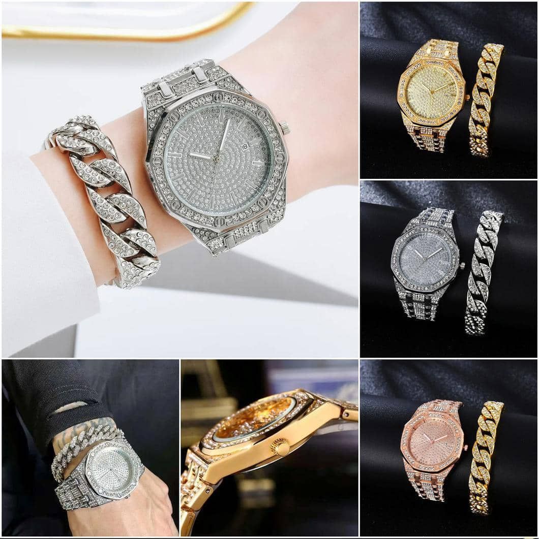 Luxury Iced Out Watch With Bracelet_0