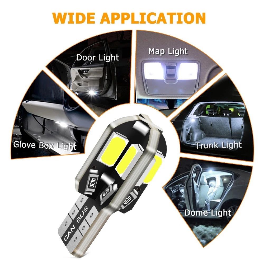 1PC W5W/T10 CANBUS 8SMD 5730 Car LED Light Bulb_3