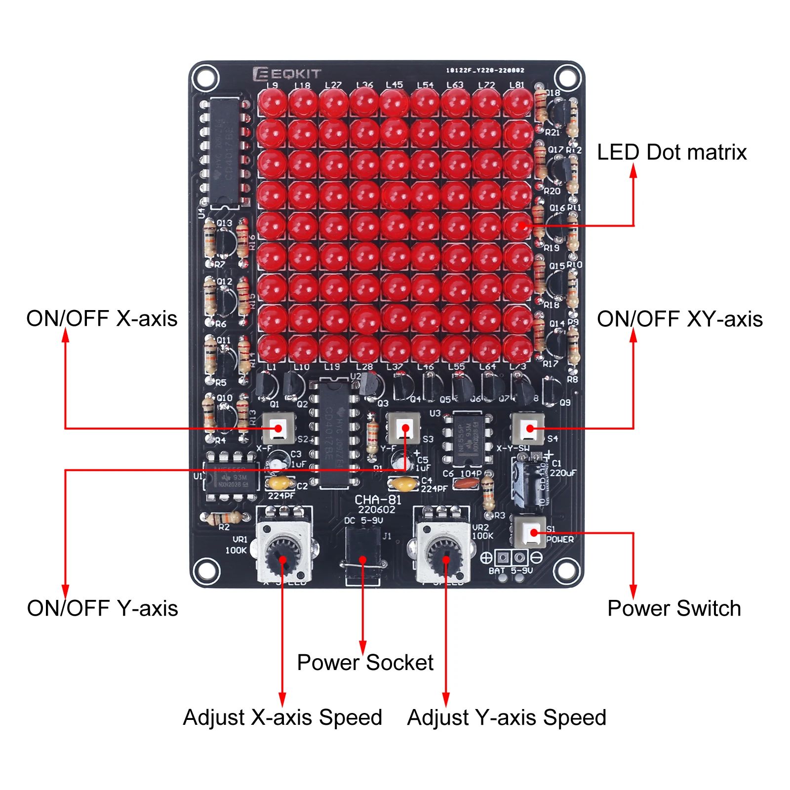 DIY Electronic CHA-81 DC4.5-9V LED Tracking Light Game – Fun and Educational DIY Kit_3