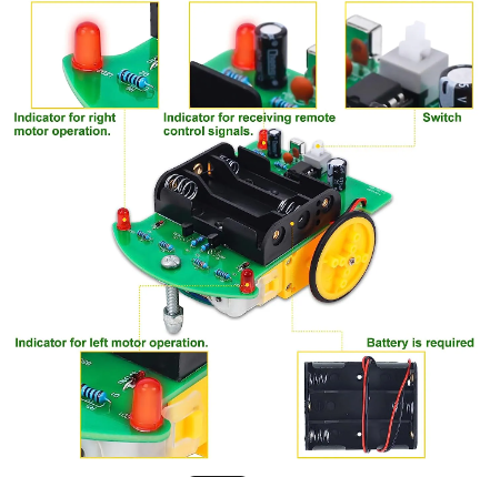 DIY Soldering Kit Infrared Remote Control Intelligent Car _2