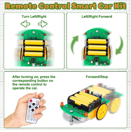 DIY Soldering Kit Infrared Remote Control Intelligent Car _1