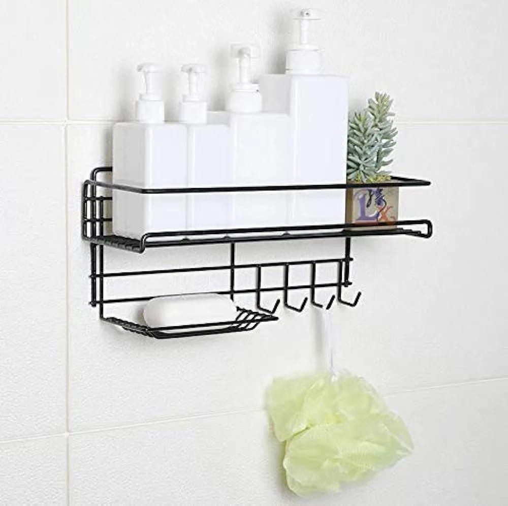 Heavy duty rectangular Self-Adhesive bathroom rack_1