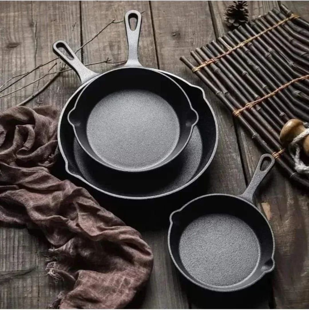 4pcs Cast Iron Skillet Non Stick Pans_4