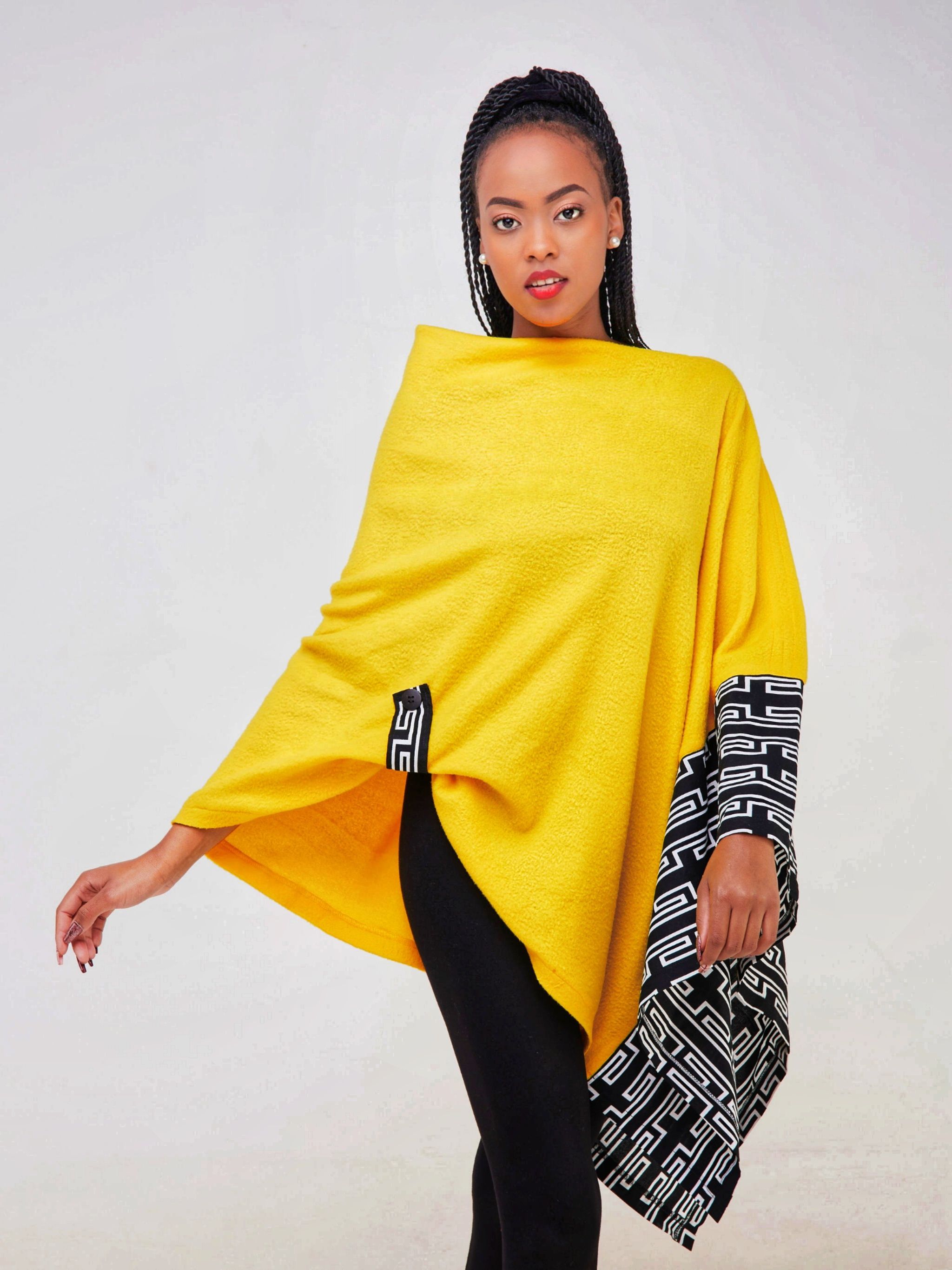 Ascili Popping Poncho - Yellow_0