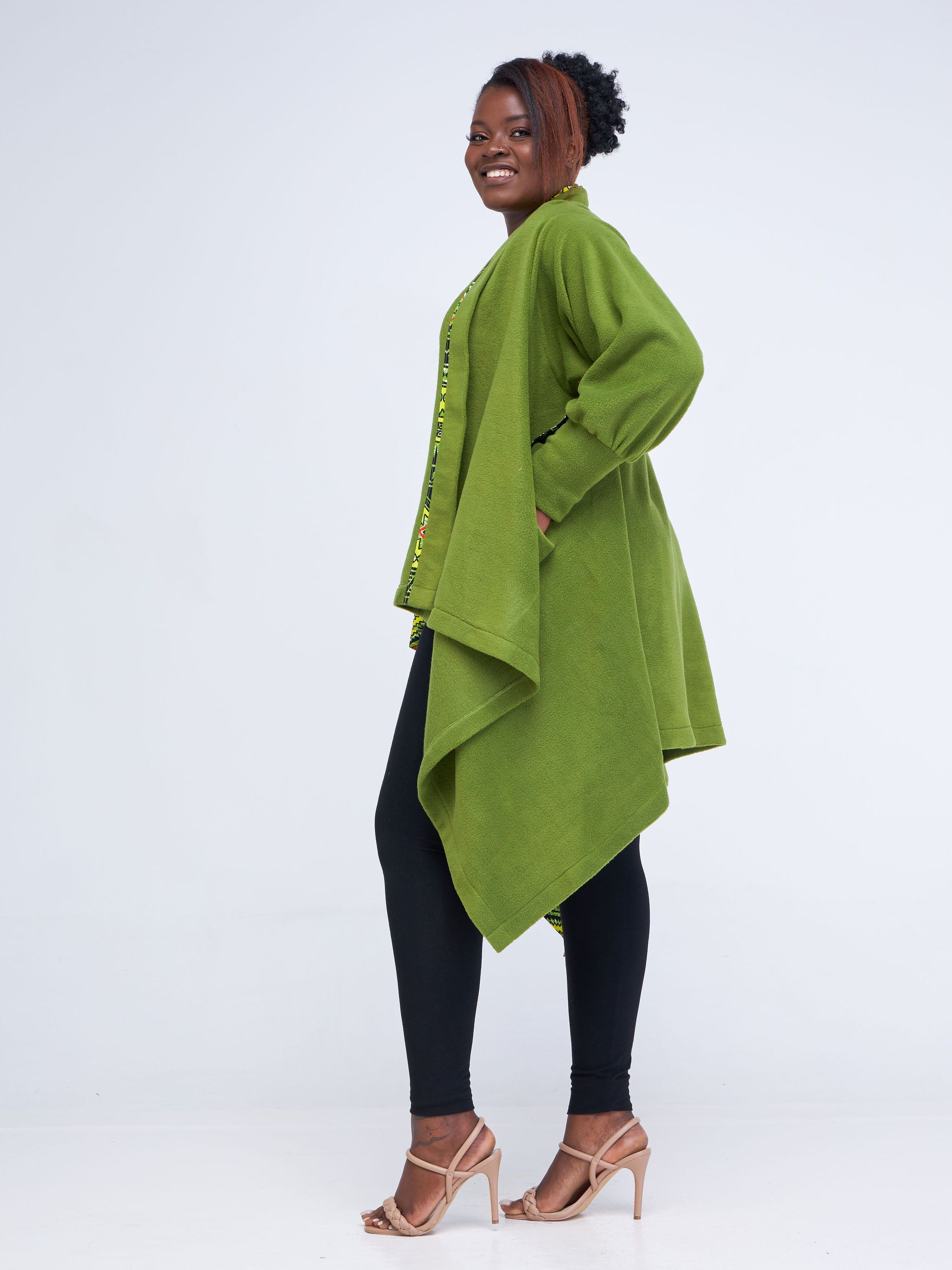 Ascili Malkia Wrap Coat- Lime green_1