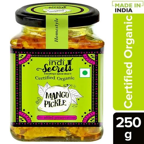 indiSecrets Organic Punjabi Mango Pickle - Homestyle, 250 g Made With Mustard Oil_0