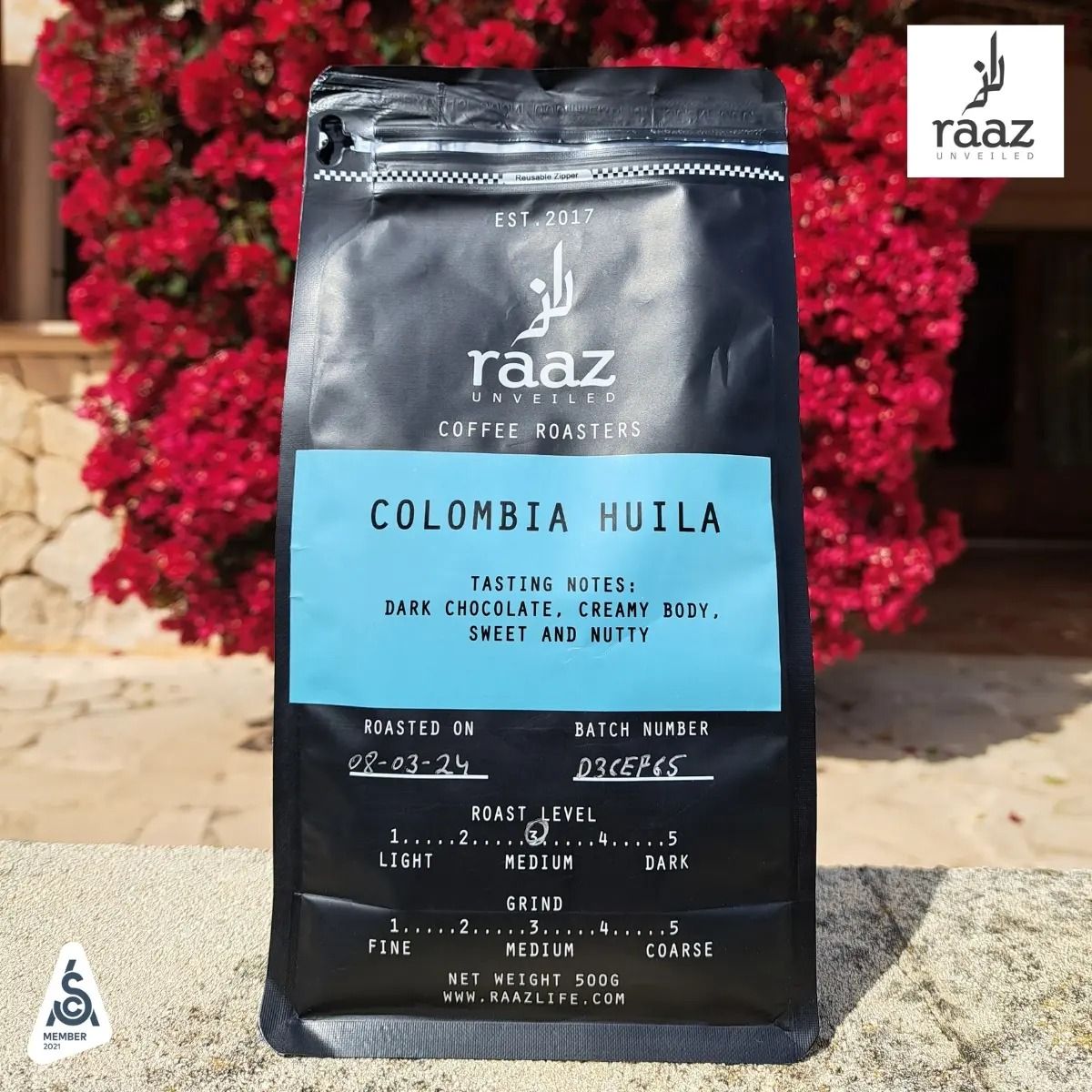 RAAZ COLOMBIA HUILA - BEANS (250 GMS)_0