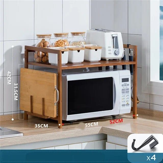 Multilayer Adjustable Microwave Stand_0