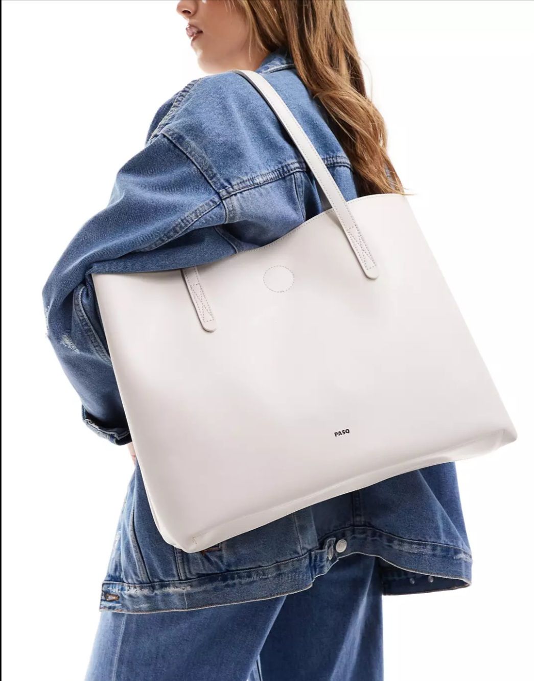 PASQ A-line Tote bag in off white_1