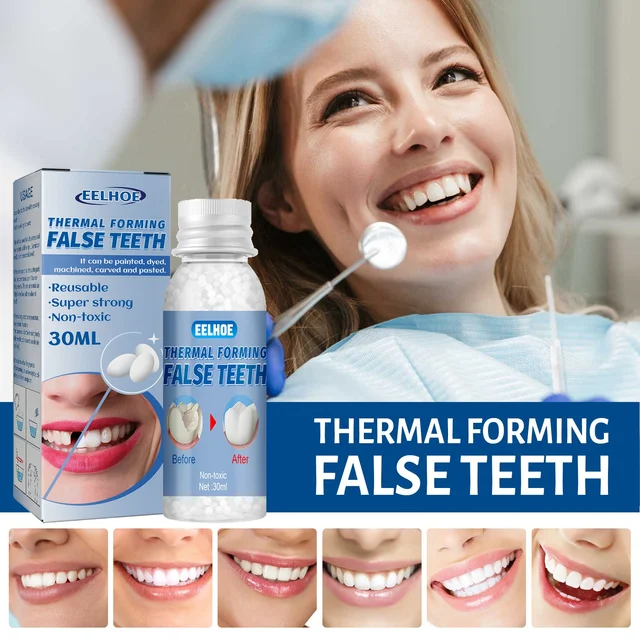 EELHOE Strong Reusable Temporary Makeup Gap Filling Dental Glue Tooth Repair Thermal Forming Dentures Moldable False Teeth_10