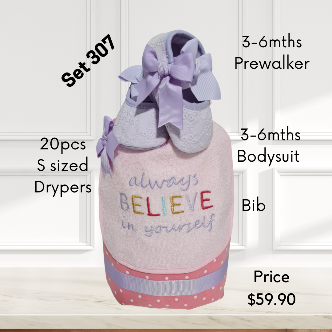 Always believe in yourself bib Girl diapercake _0