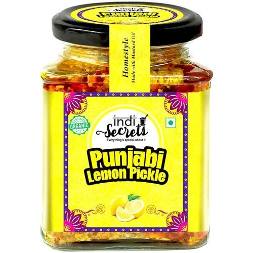 indiSecrets Organic Punjabi Lemon Pickle - Homestyle, 250 g Made With Mustard Oil_1