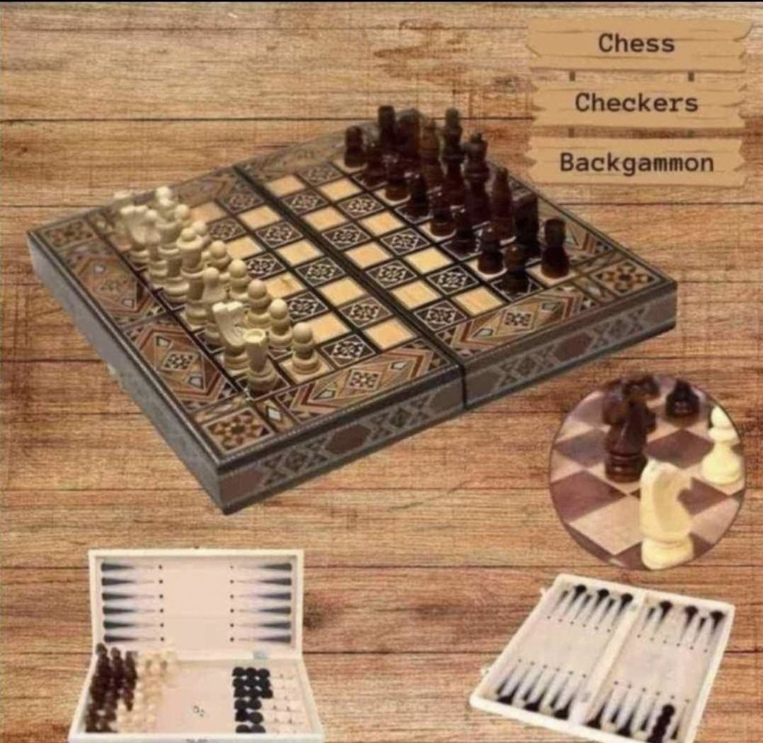 3 in 1 Wooden Chess Board_2