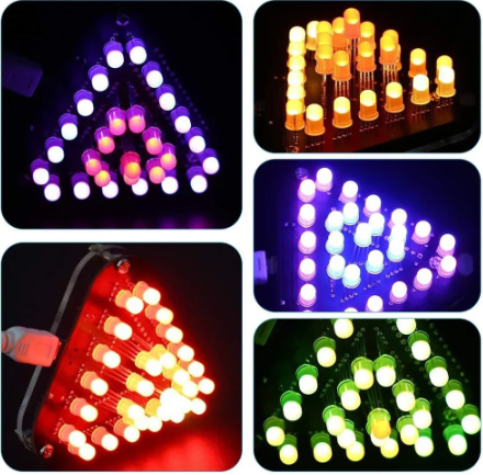 DIY Kit Triangle Shape LED Flashing Lamp Ring Light_0