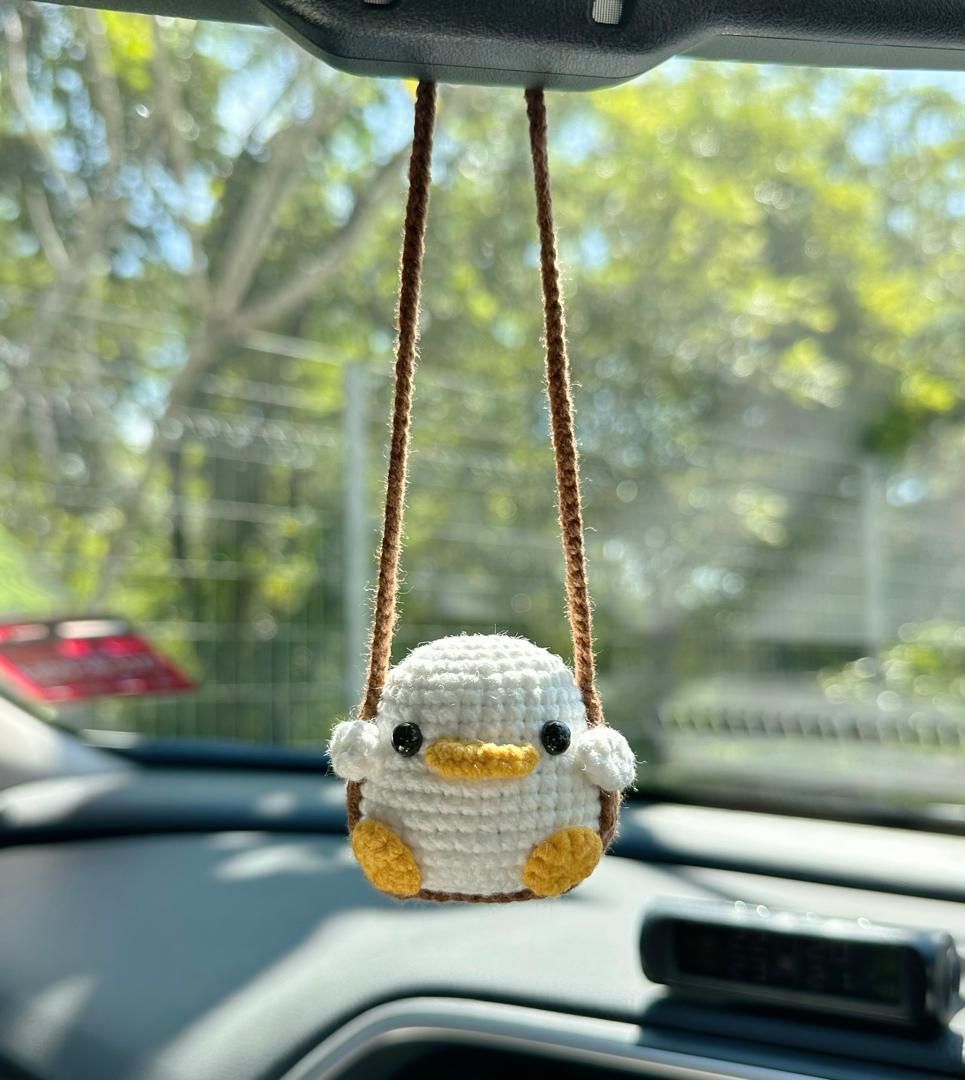 Crochet Animal On Swing Car Accessory_1