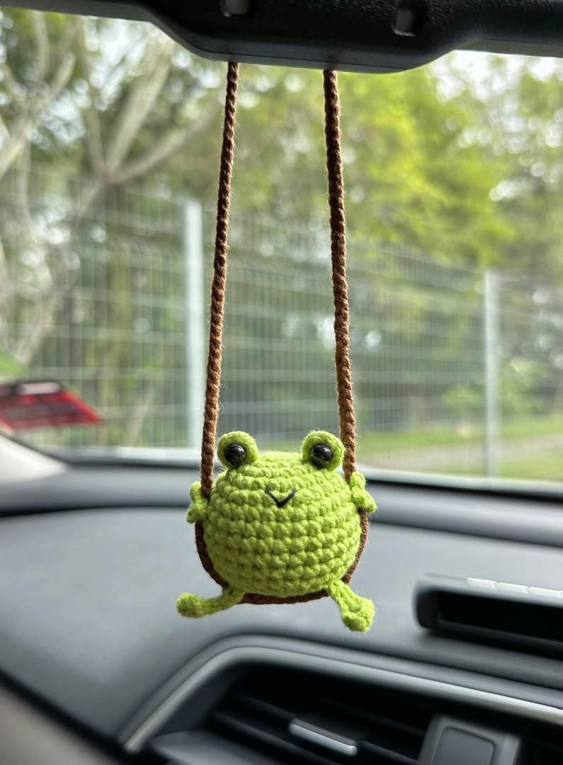 Crochet Animal On Swing Car Accessory_11