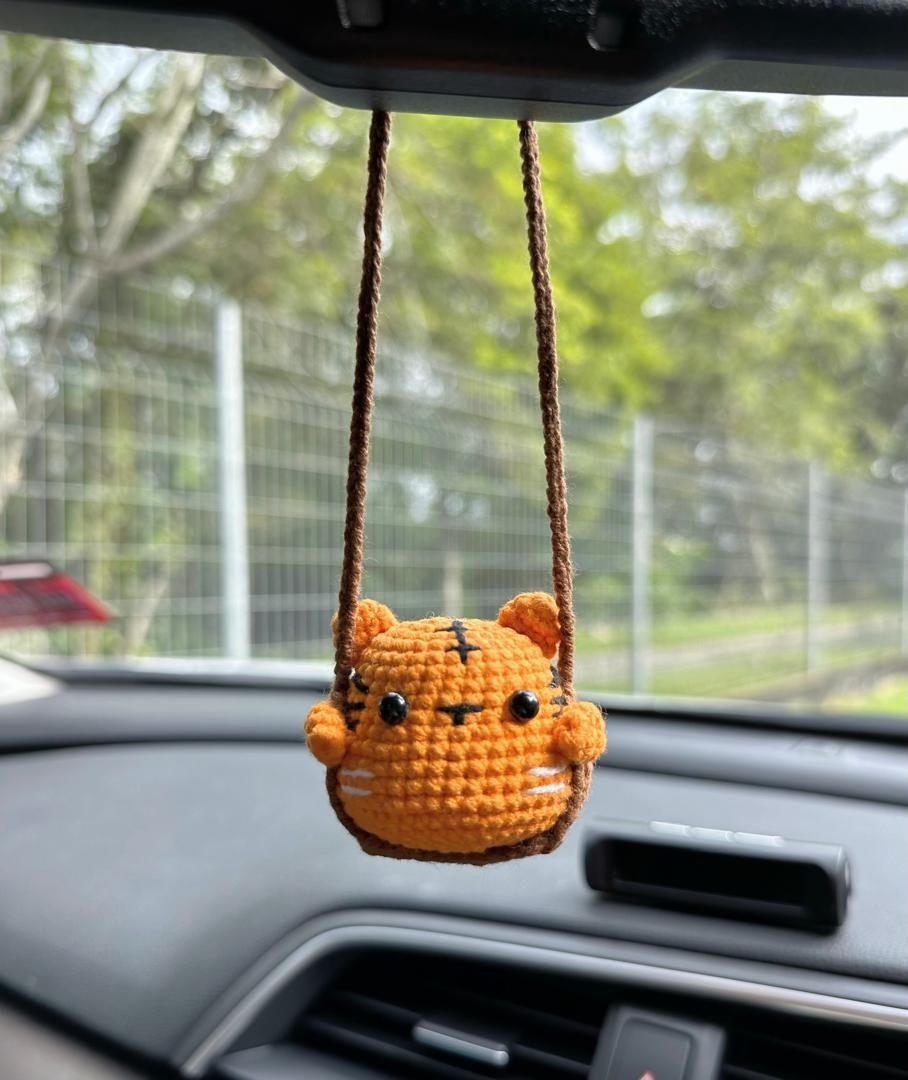 Crochet Animal On Swing Car Accessory_7