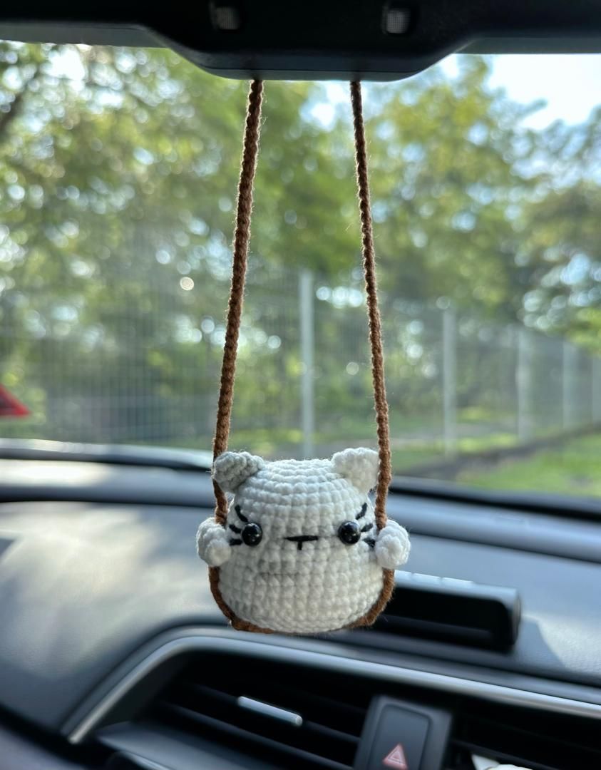 Crochet Animal On Swing Car Accessory_5