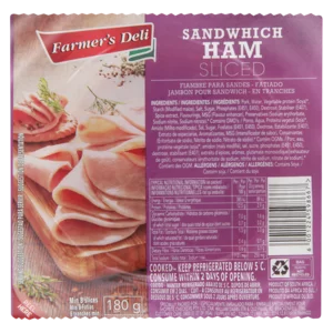 Farmer's Deli Sliced Sandwich Ham 180g_0