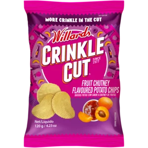 Willards Crinkle Cut Fruit Chutney Flavoured Potato Chips 120g_0