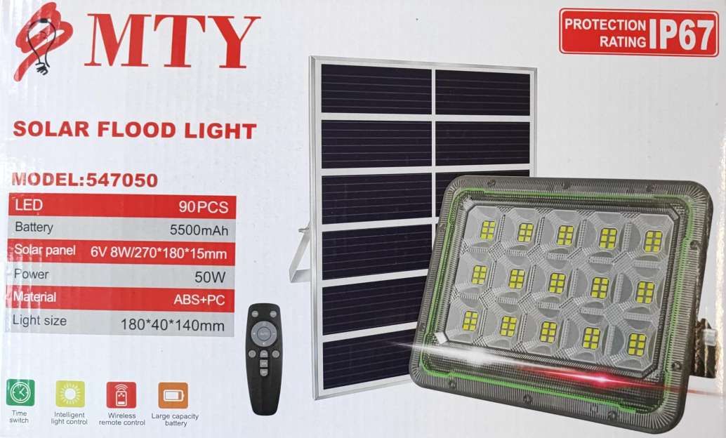 MTY-547050 50Watt Solar LED Outdoor Floodlight – Powerful and Energy-Efficient Lights & Lighting Accessories for Outdoor Spaces_0