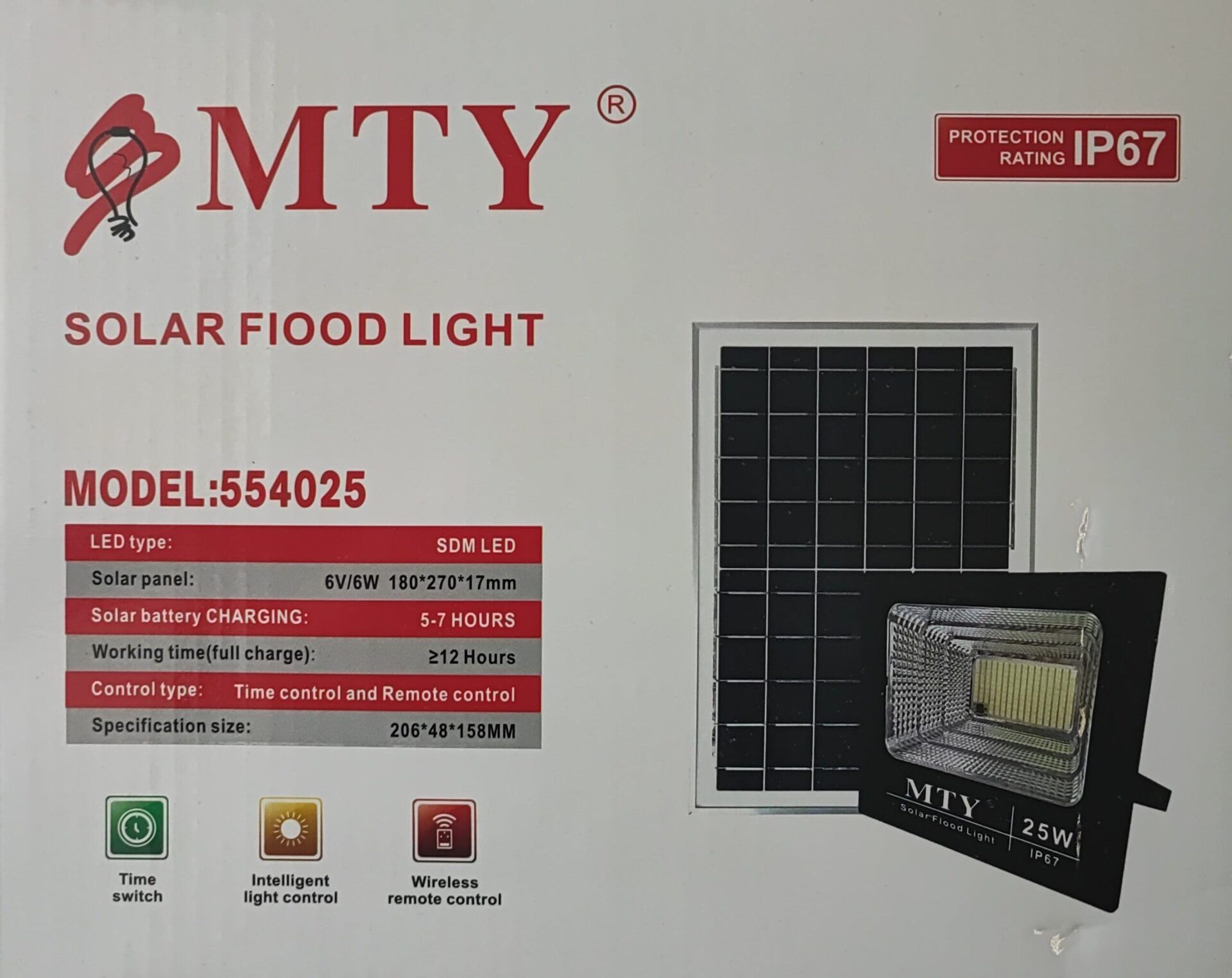 MTY-554025 25Watt Solar LED Outdoor Floodlight_0