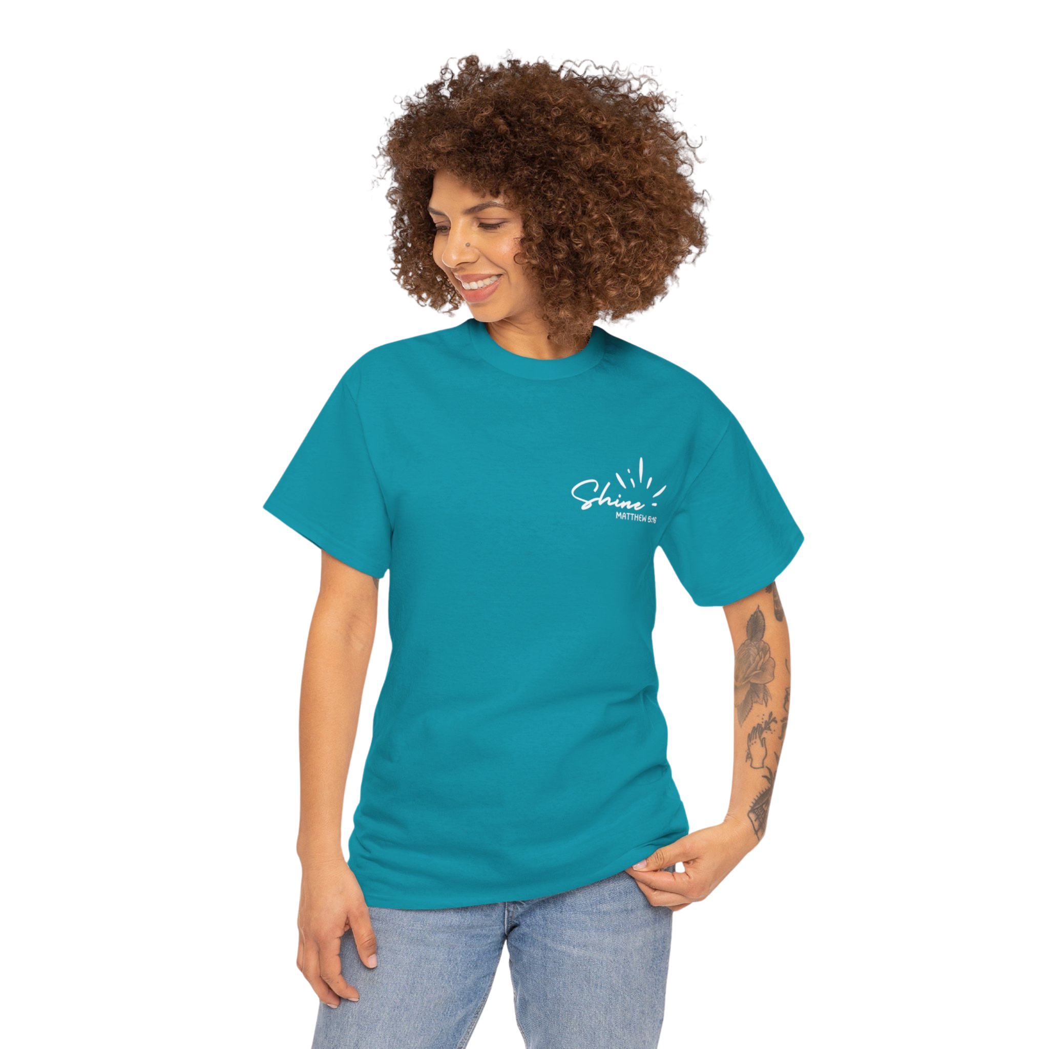 Let Your Light Shine Tee - Turquoise_0