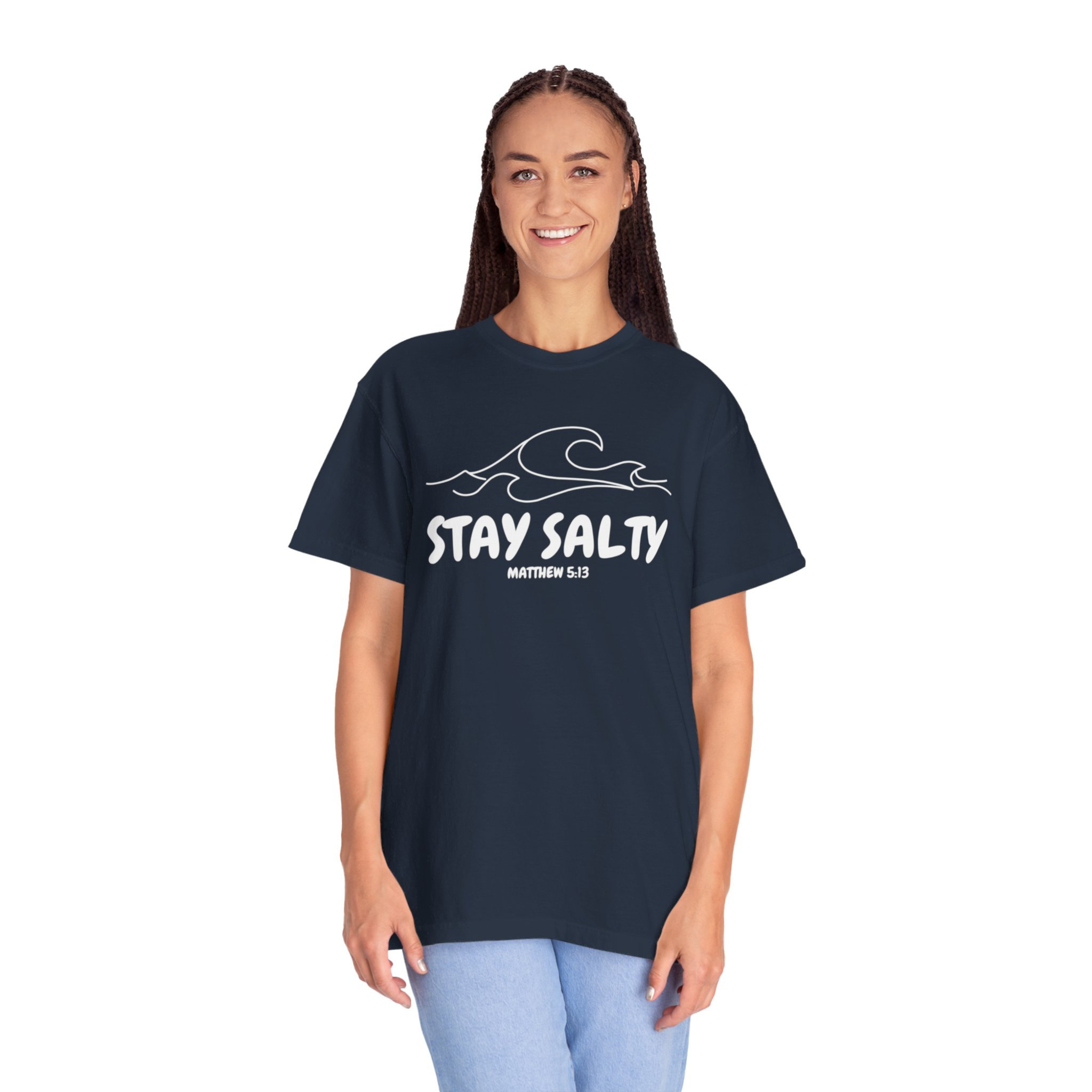 Stay Salty Tee - Navy Blue_1