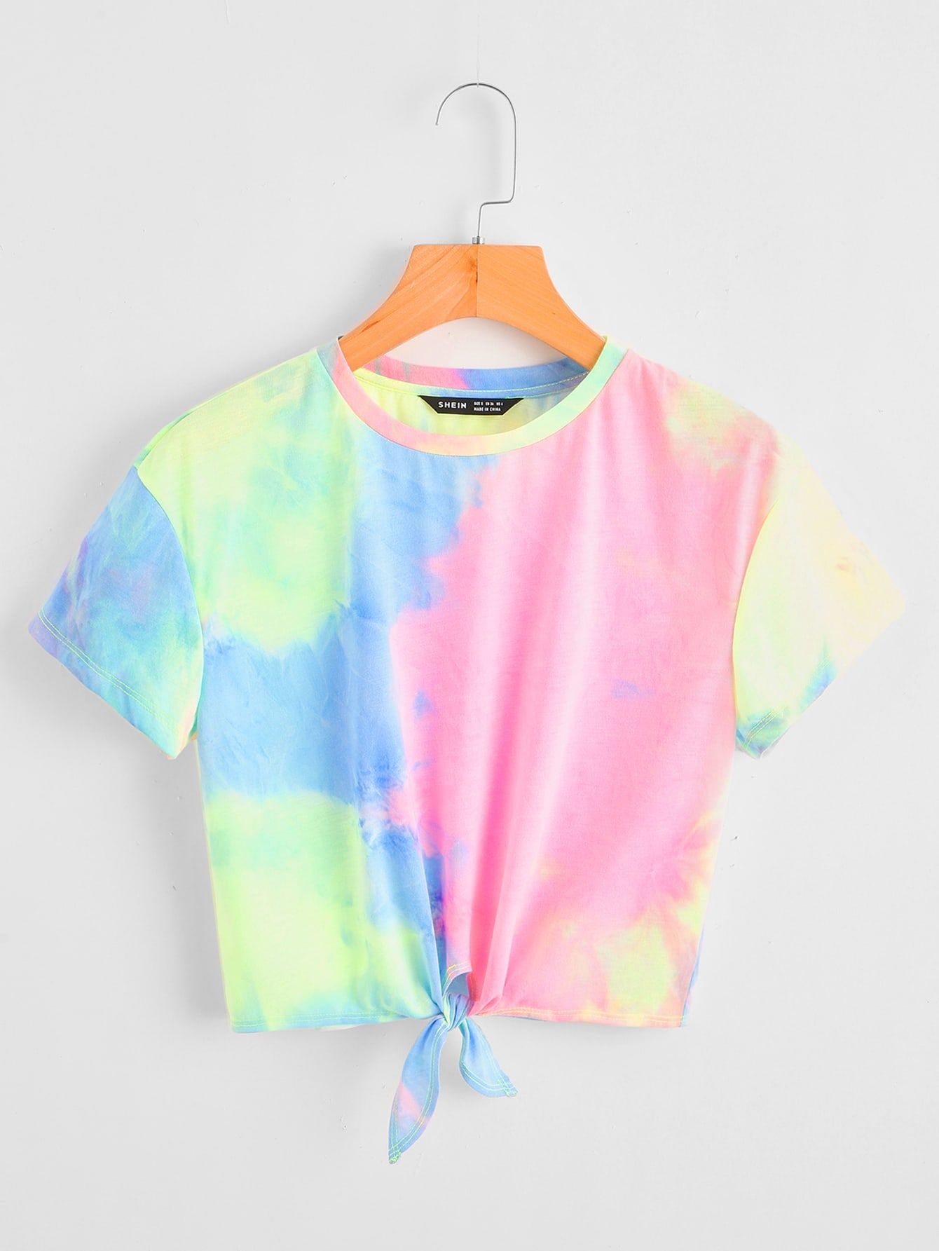 EZwear Tie Hem Tie Dye Tee_0