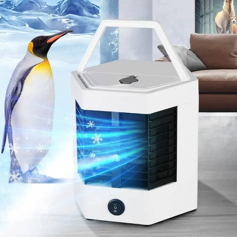 Ice portable mini air conditioner fan water air cooling fan water air cooler with spray home use_0