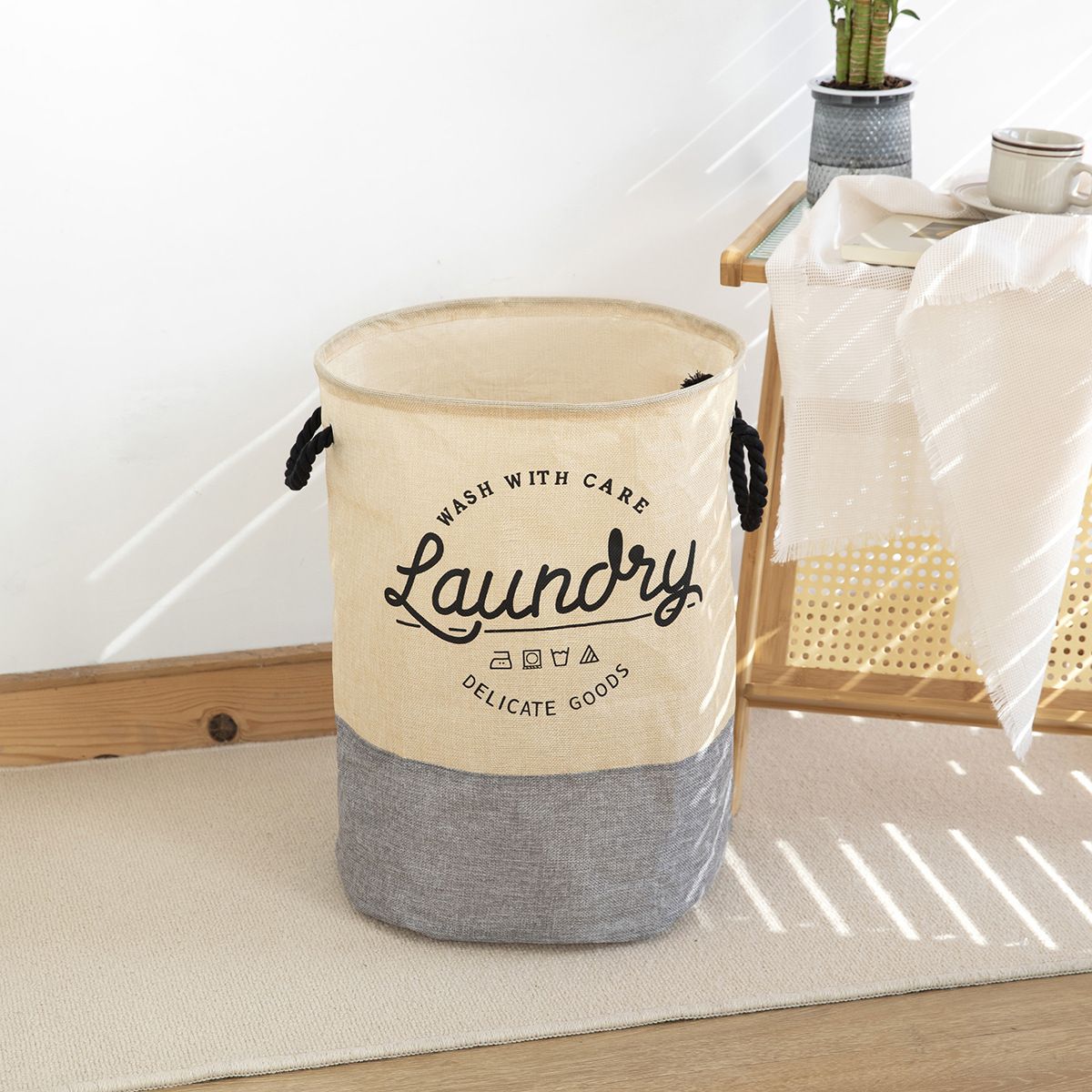 Laundry day round multi-purpose basket with handle _0