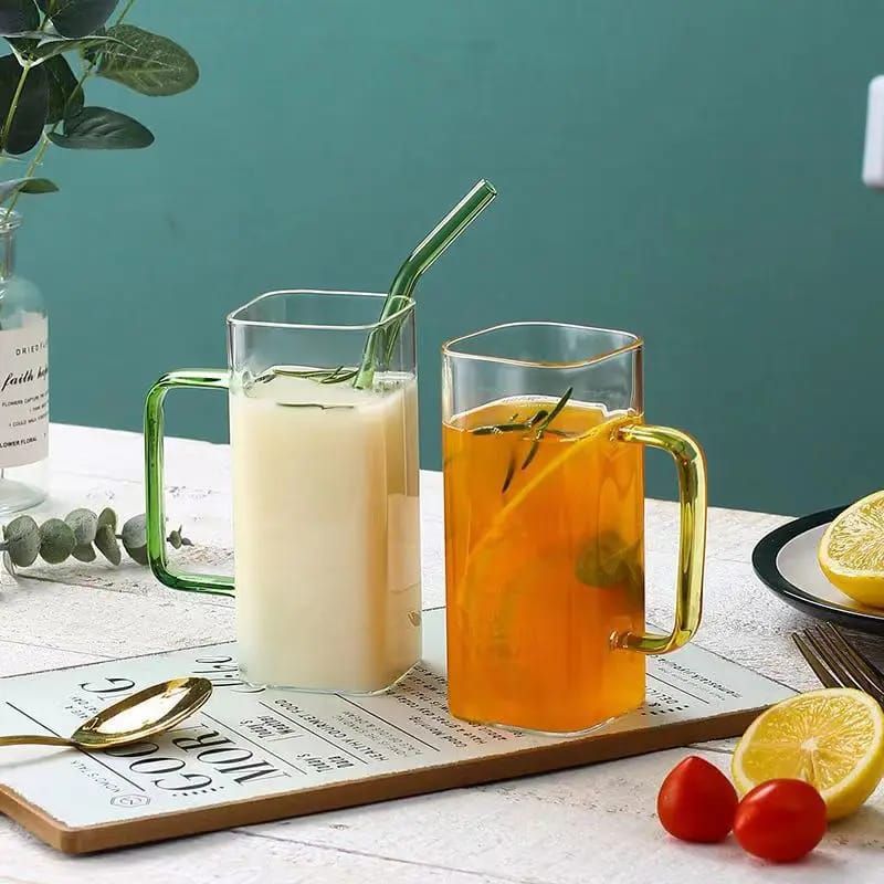 Transparent Borosilicate Drinking Glass Cup/Tumbler with bamboo lid _6