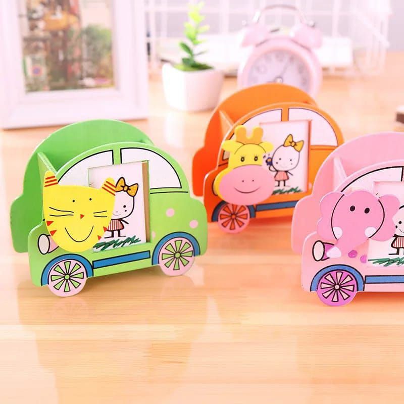 Wooden cartoon car shaped pen holder_2