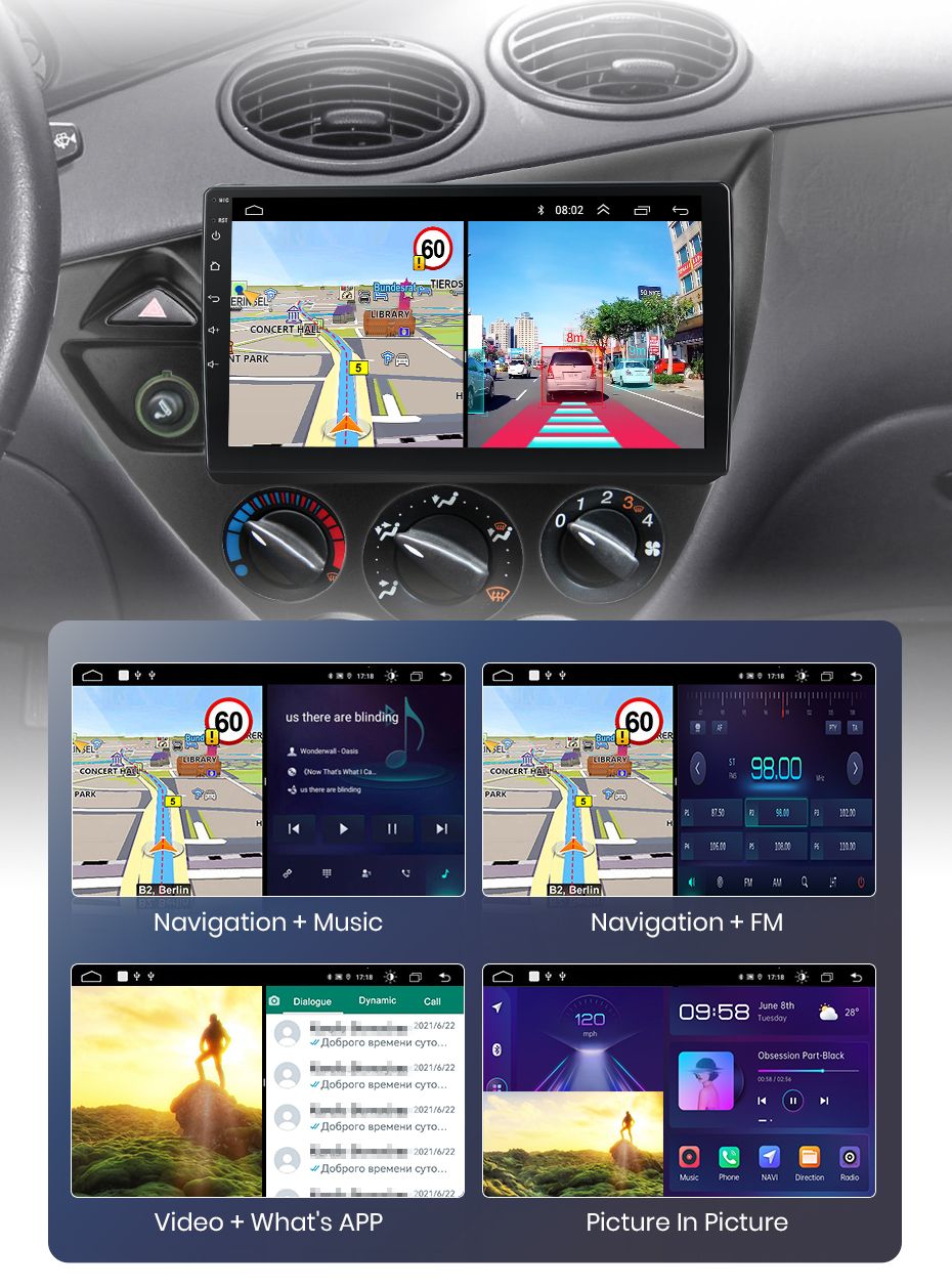 Rádio 9" android Ford Fiesta e Focus WIFI GPS 1/16GB_5