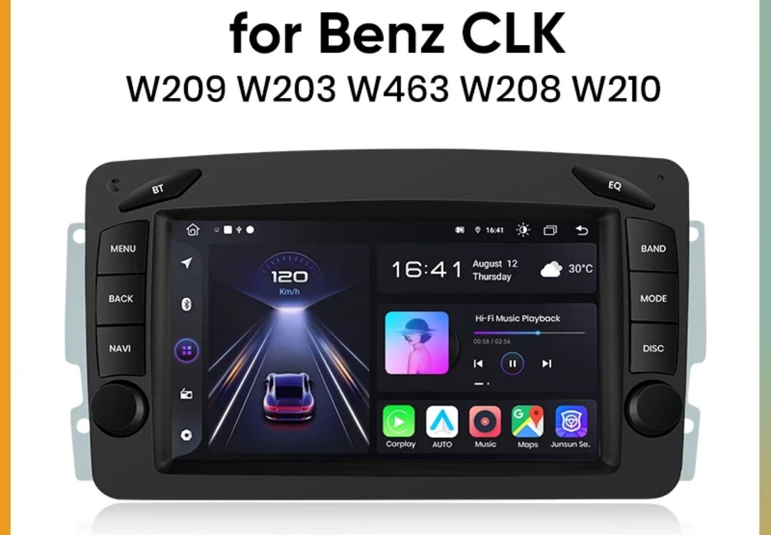 Rádio 7" android 6/128GB Mercedes W203 W209 SLK W639 CARPLAY 8CORE 4G_2