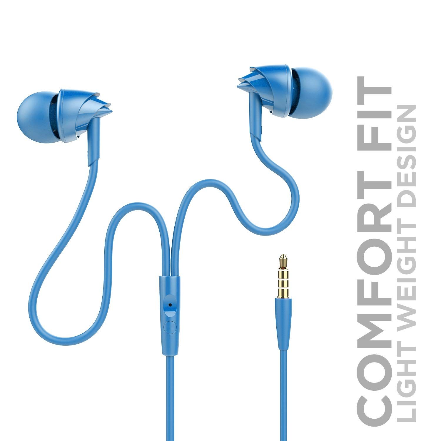 BoAt BassHeads 100 in-Ear Wired Earphones with Hawk Inspired Design, Integrated Multifunction control, Super Extra Bass & Instant Voice Assistant(Blue)_1