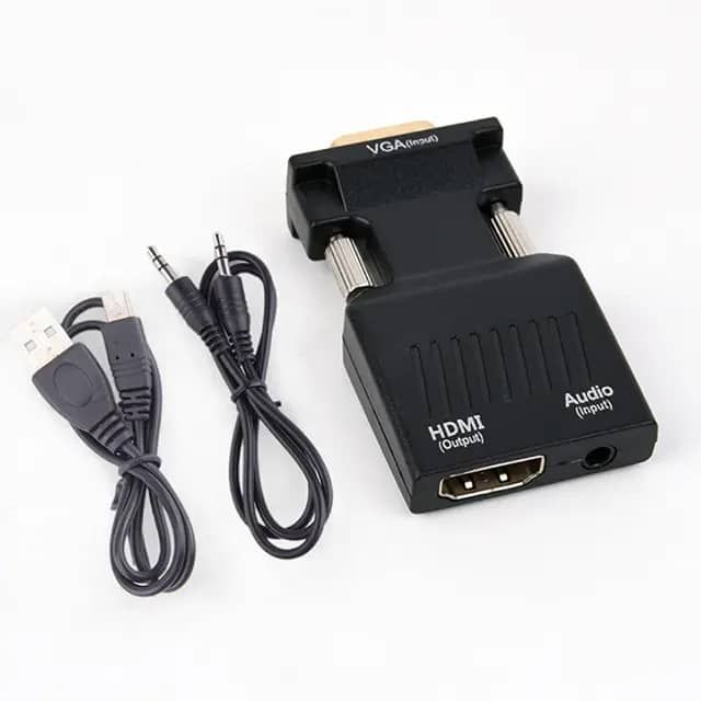 Portable VGA to HDMI Adapter 1080P Male to Female Converter with Audio Input Data VGA to HDMI_8