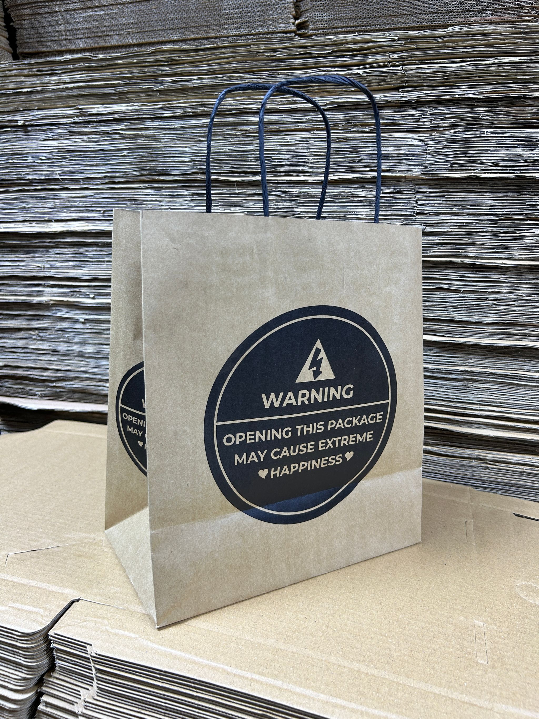 “WARNING” DELIVERY CARRIER BAGS - 12” x 10” x 5.5”  ( WITH HANDLES ) _3