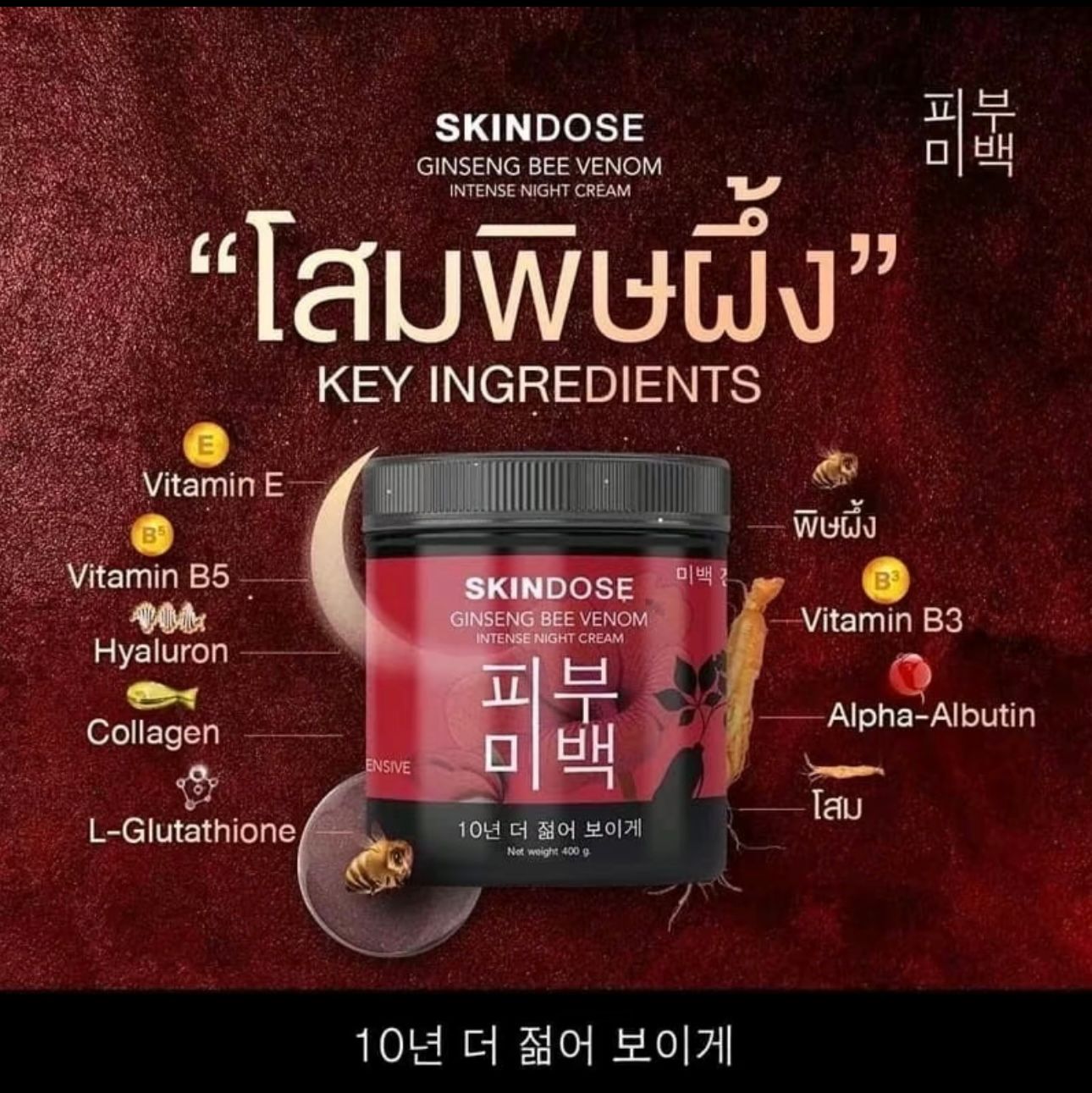 SKINDOSE Ginseng Bee Venom Intense Night Cream_3